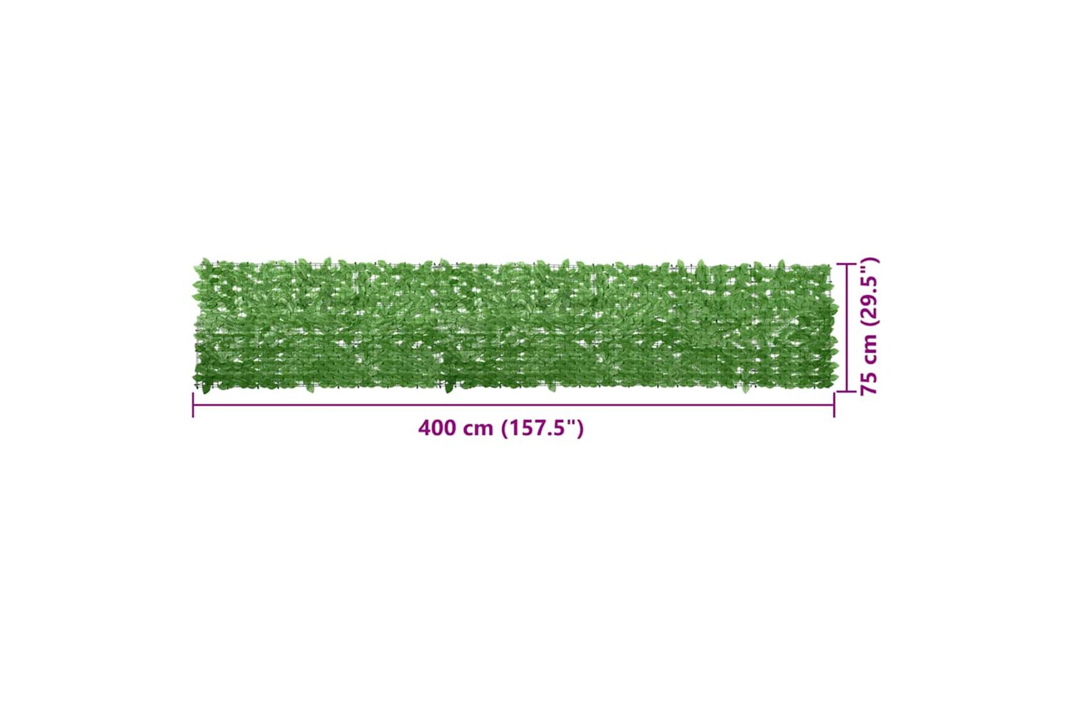 Vidaxl 315496 Balcony Screen With Green Leaves 400x75cm-6