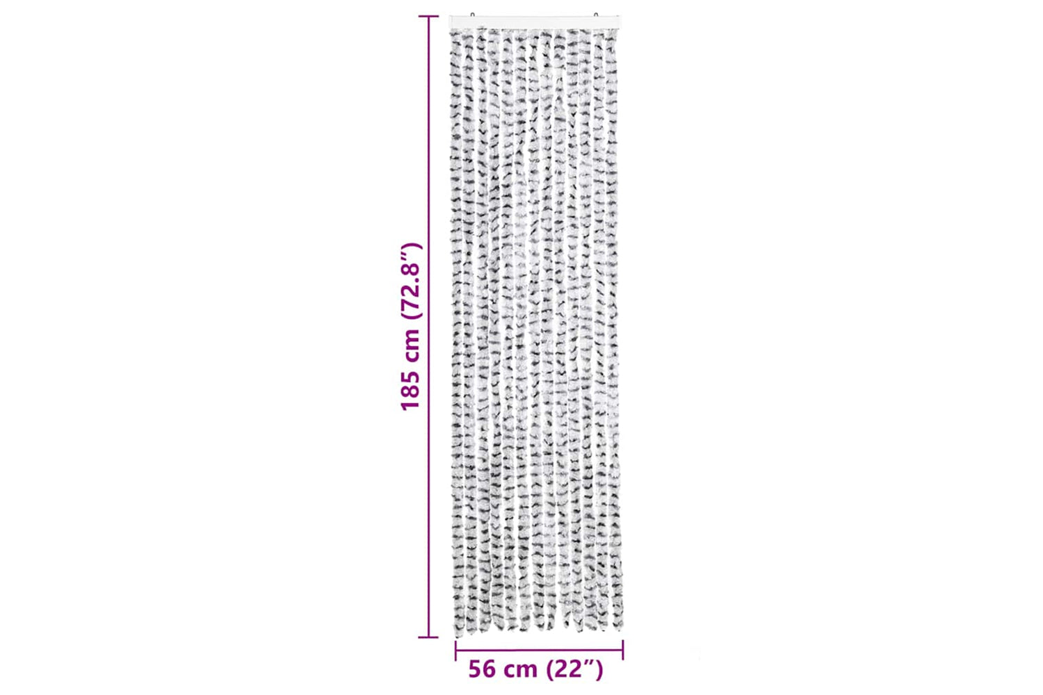 vidaXL Insect Curtain Light And Dark Grey 56x185cm Chenille-6