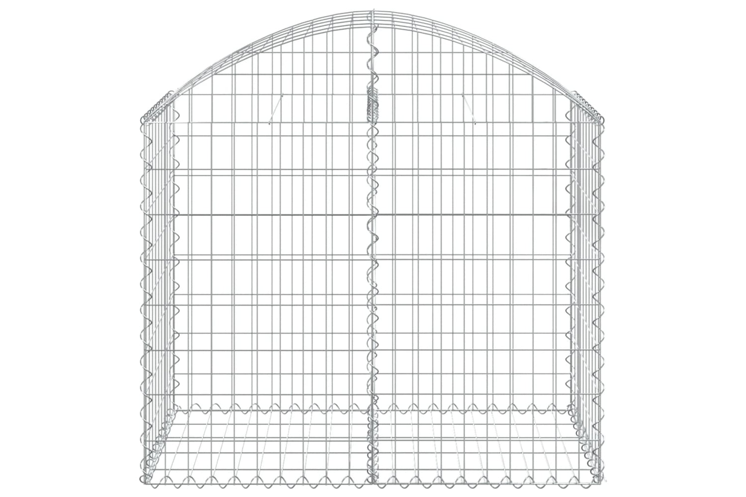 vidaXL 153434 Arched Gabion Basket 100x50x80/100cm Galvanised Iron-2