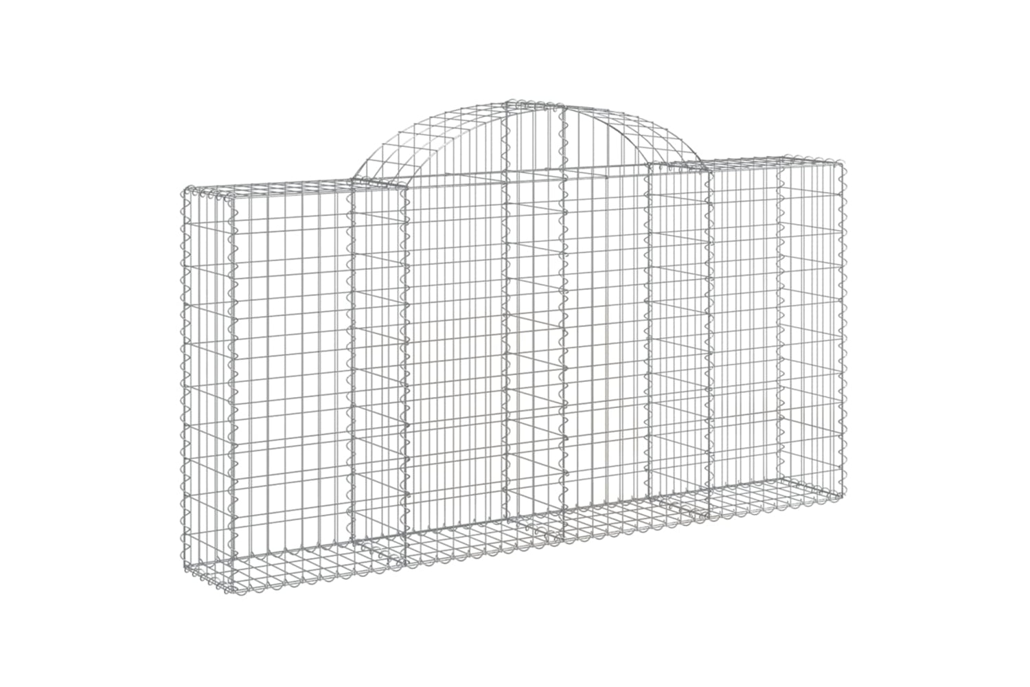 vidaXL 3146118 Arched Gabion Baskets 10 Pcs 200x30x100/120cm Galvanised Iron-2
