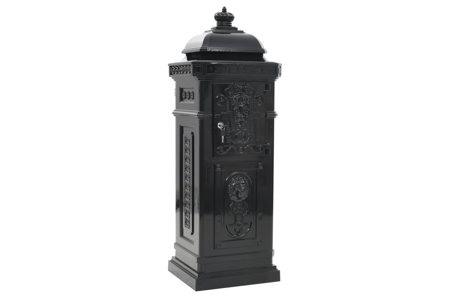 Vidaxl 43888 Pillar Letterbox Aluminium Vintage Style Rustproof Black-6