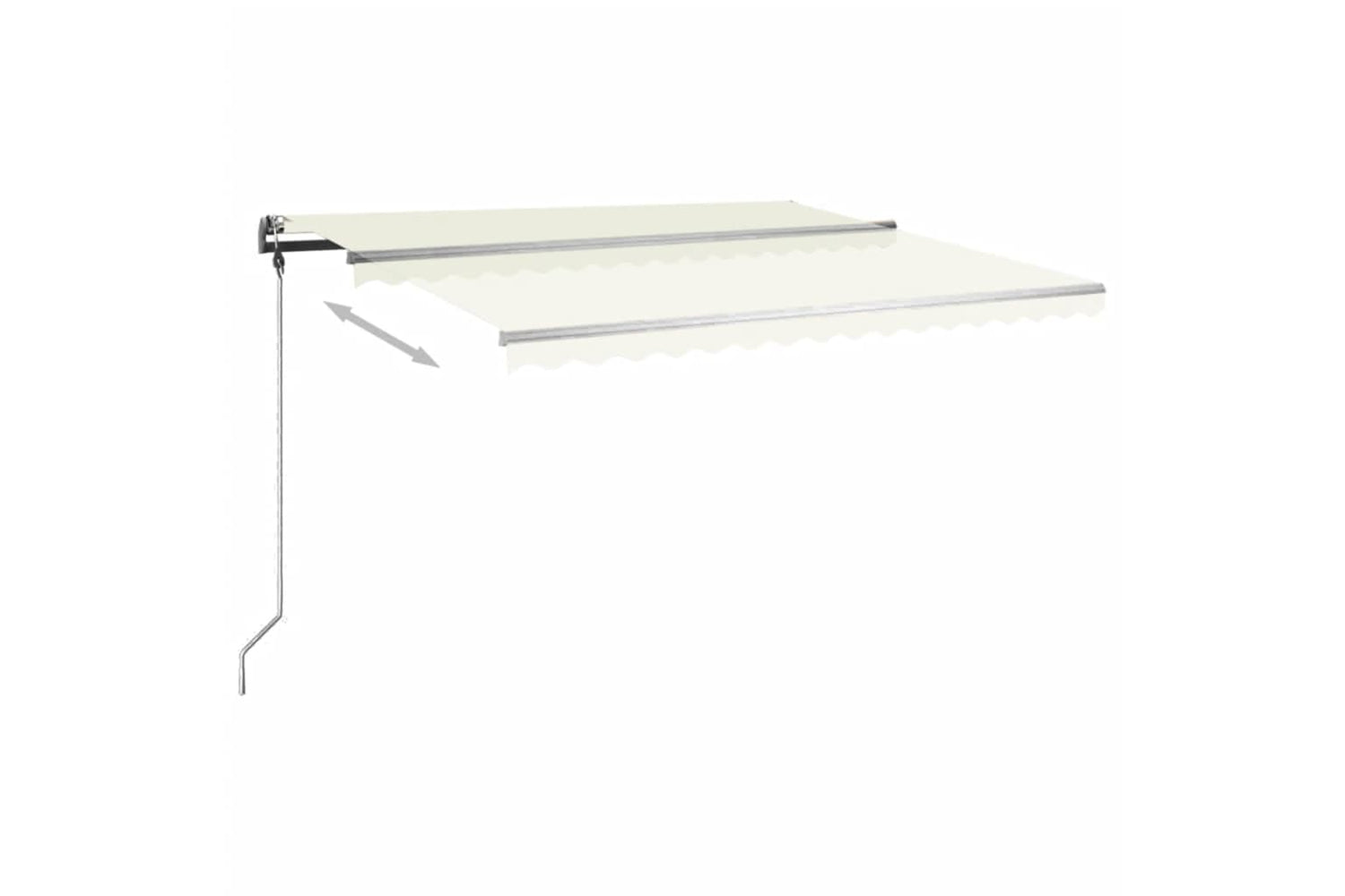 vidaXL 3069817 Freestanding Manual Retractable Awning 400x350cm Cream-5