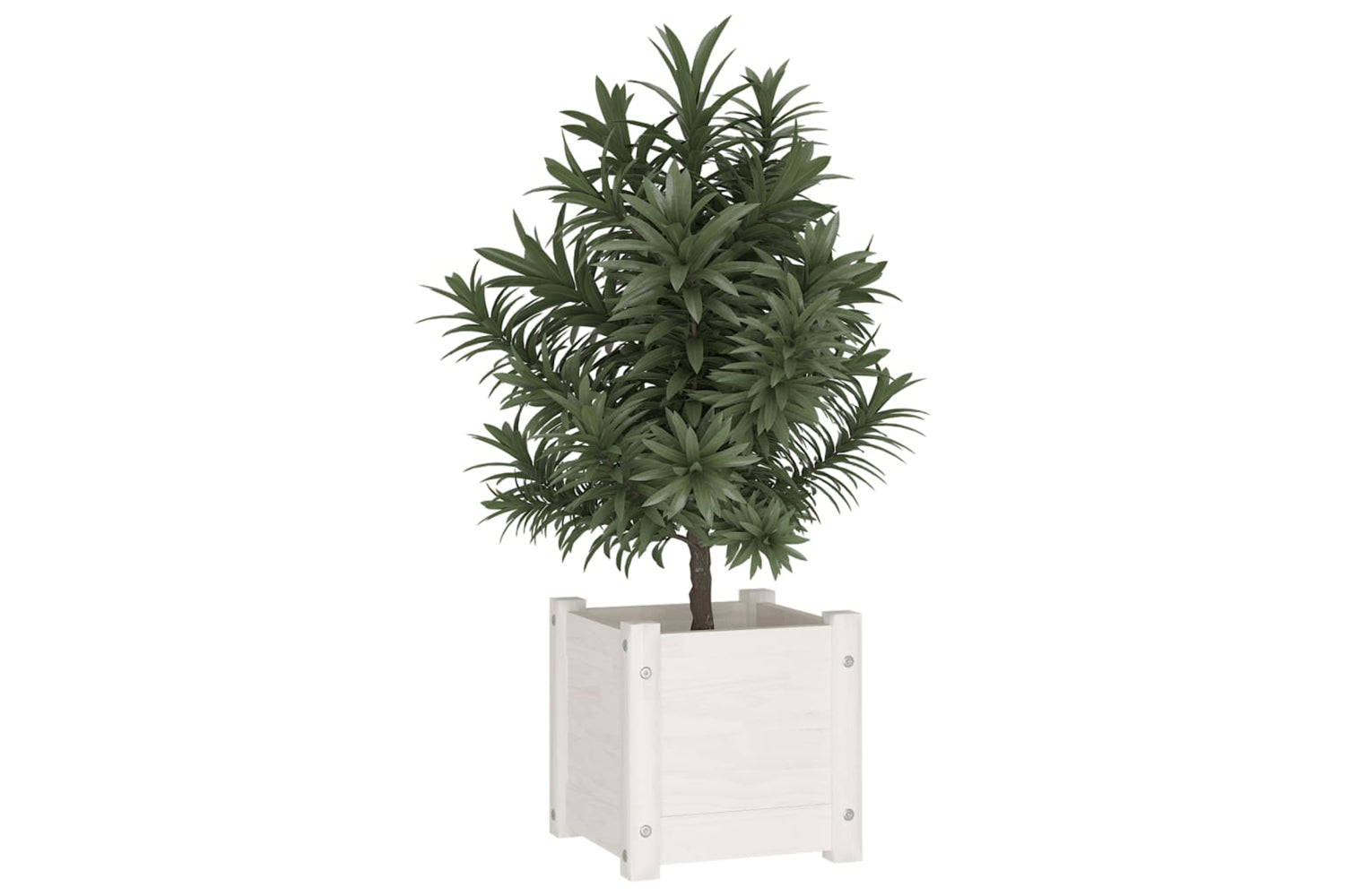 vidaXL 810524 Garden Planter White 31x31x31cm Solid Pinewood-2