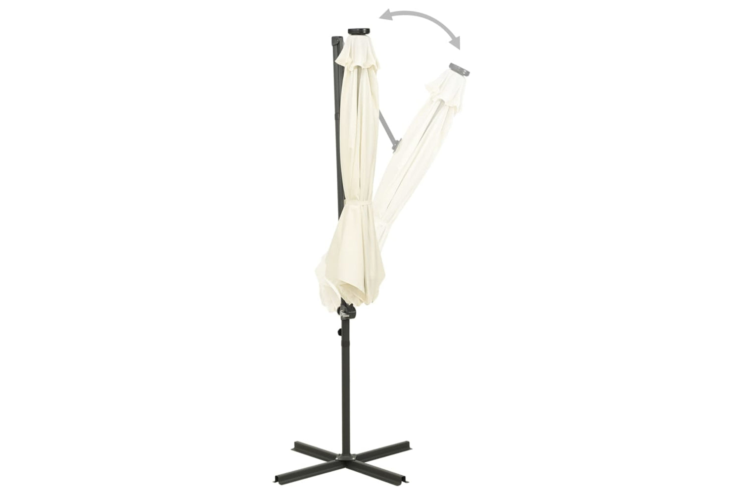 Vidaxl 312336 Cantilever Umbrella With Pole And Led Lights Sand 300 Cm-6