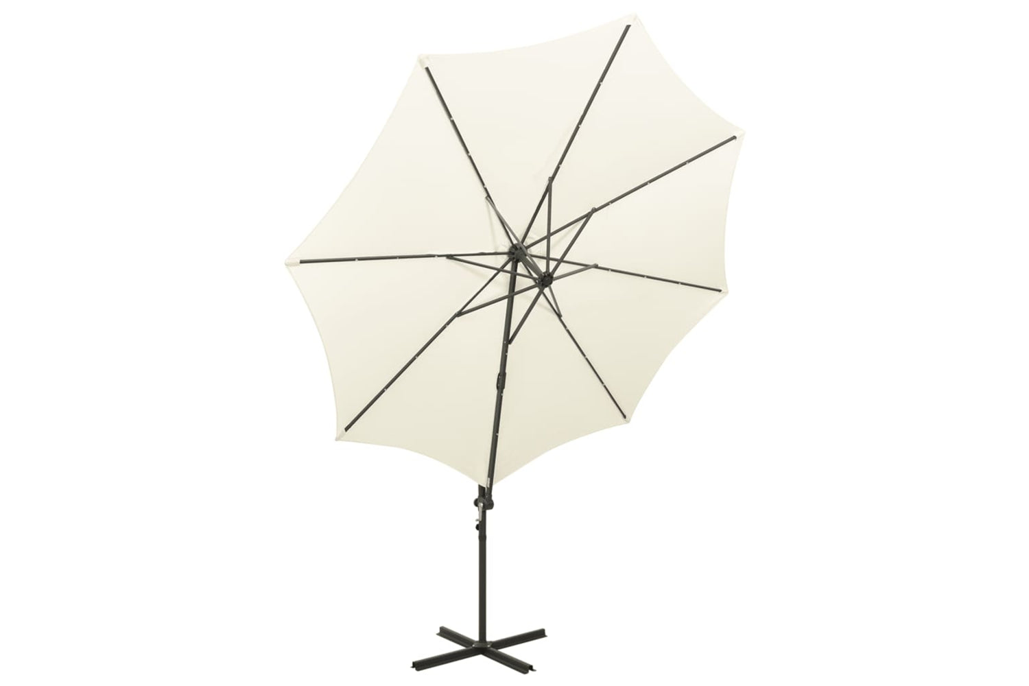Vidaxl 312336 Cantilever Umbrella With Pole And Led Lights Sand 300 Cm-5