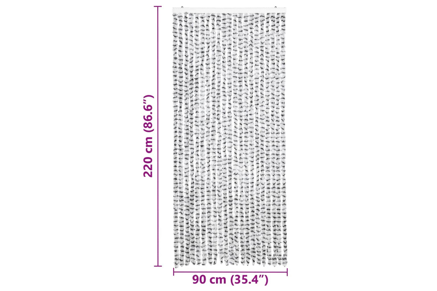 vidaXL Insect Curtain Light And Dark Grey 90x220cm Chenille-6