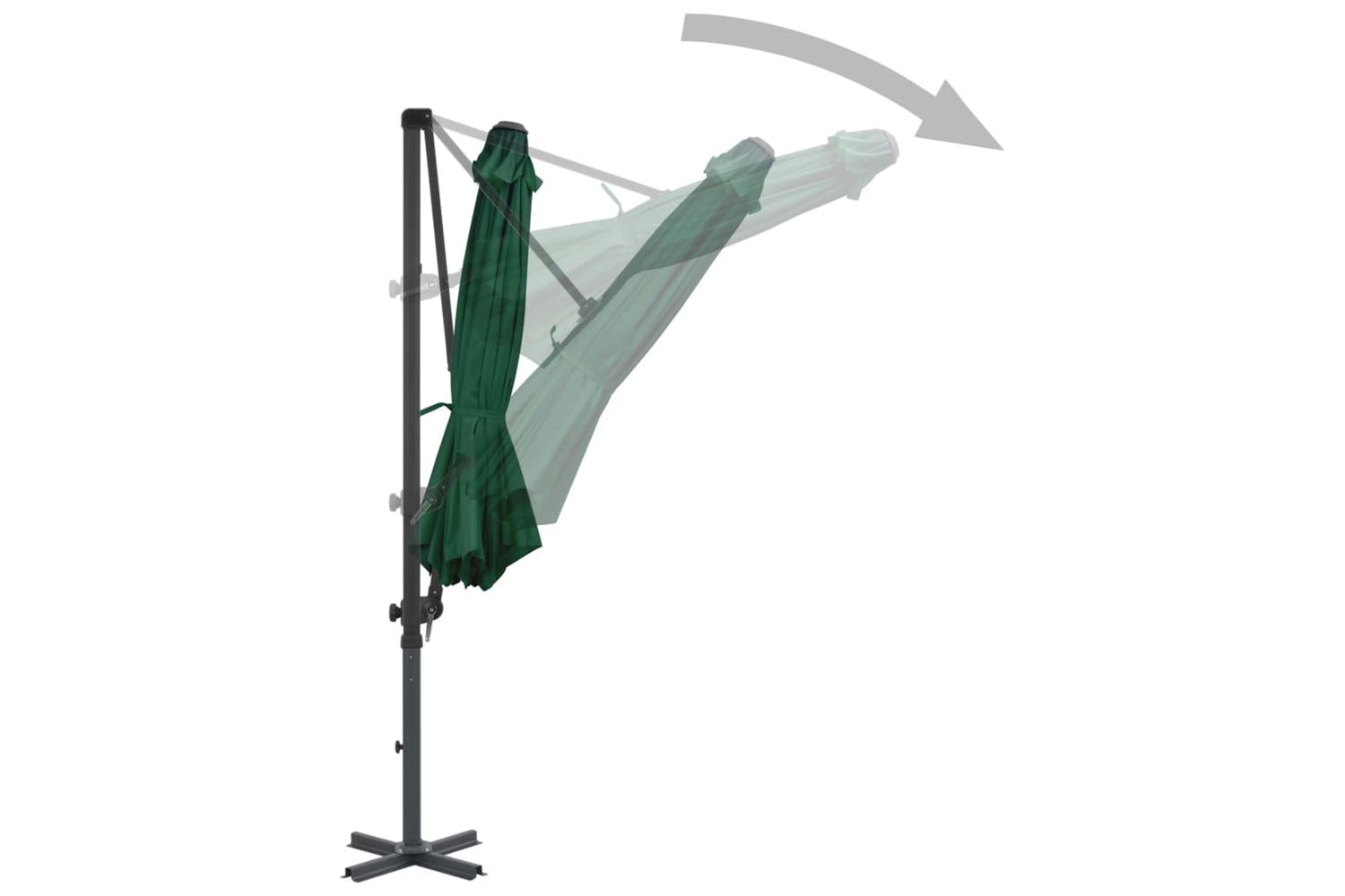 vidaXL 44621 Cantilever Umbrella With Aluminium Pole Green 300cm-4