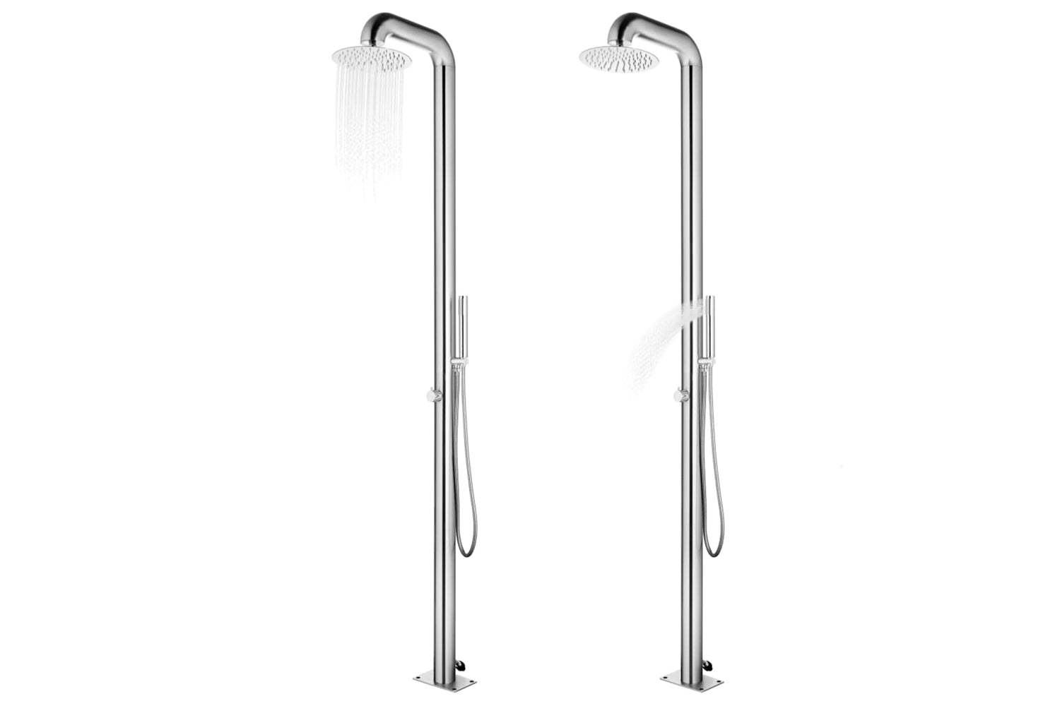 vidaXL 3070789 Garden Shower With Brown Base 230cm Stainless Steel-2