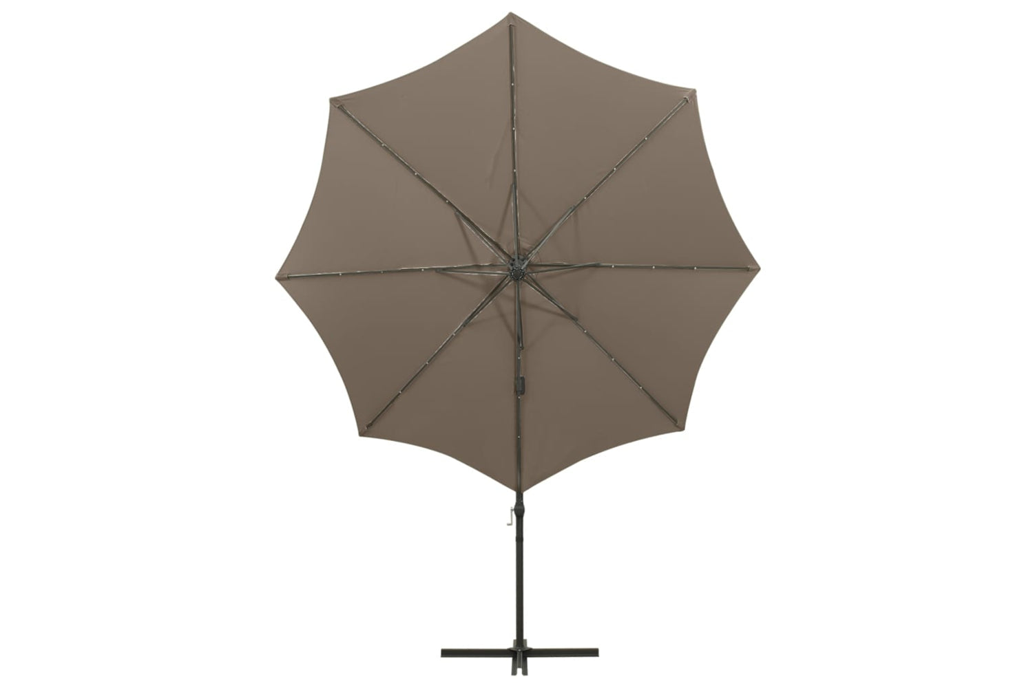 Vidaxl 312339 Cantilever Umbrella With Pole And Led Lights Taupe 300 Cm-6
