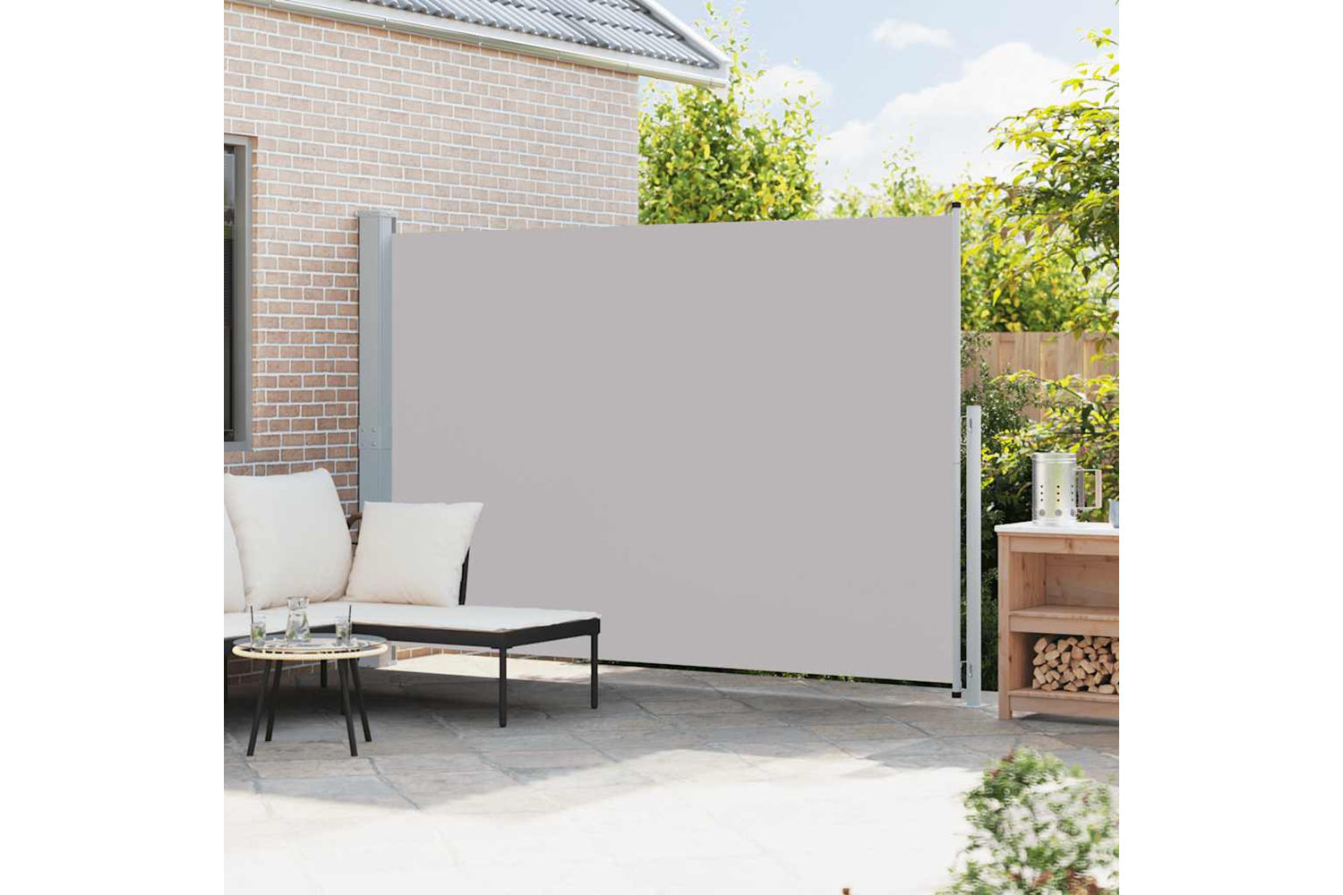 vidaXL 313413 Patio Retractable Side Awning 200x300cm Grey-2