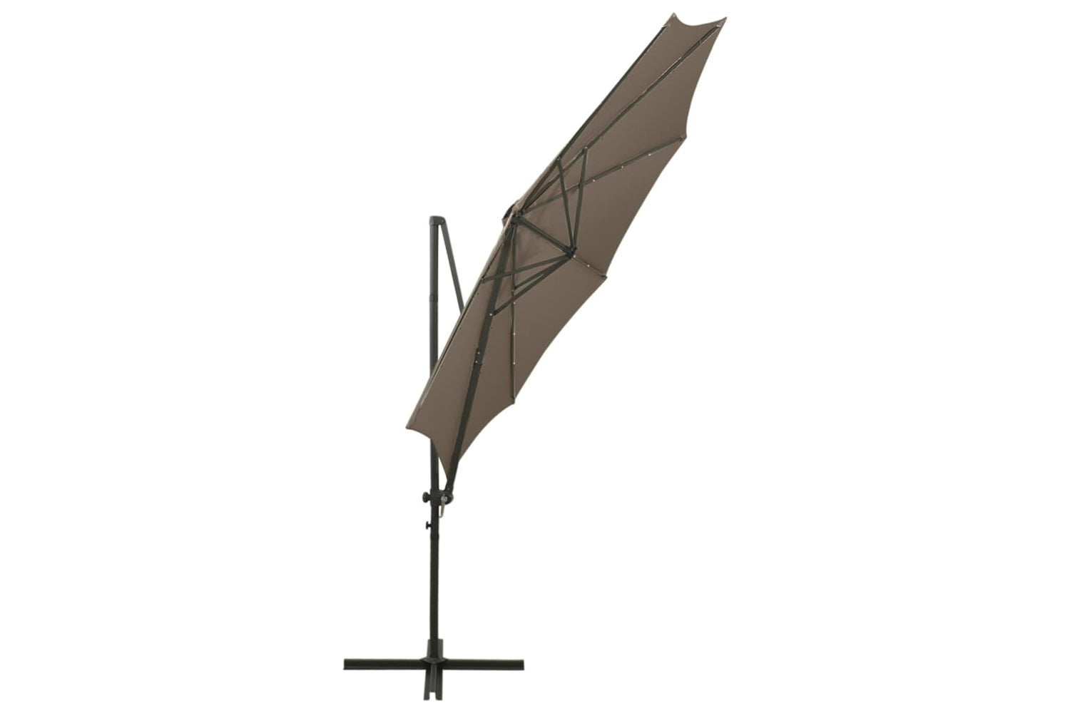 Vidaxl 312339 Cantilever Umbrella With Pole And Led Lights Taupe 300 Cm-7