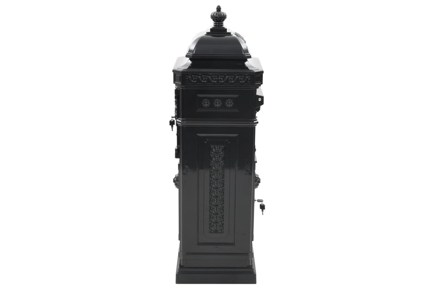 Vidaxl 43888 Pillar Letterbox Aluminium Vintage Style Rustproof Black-5