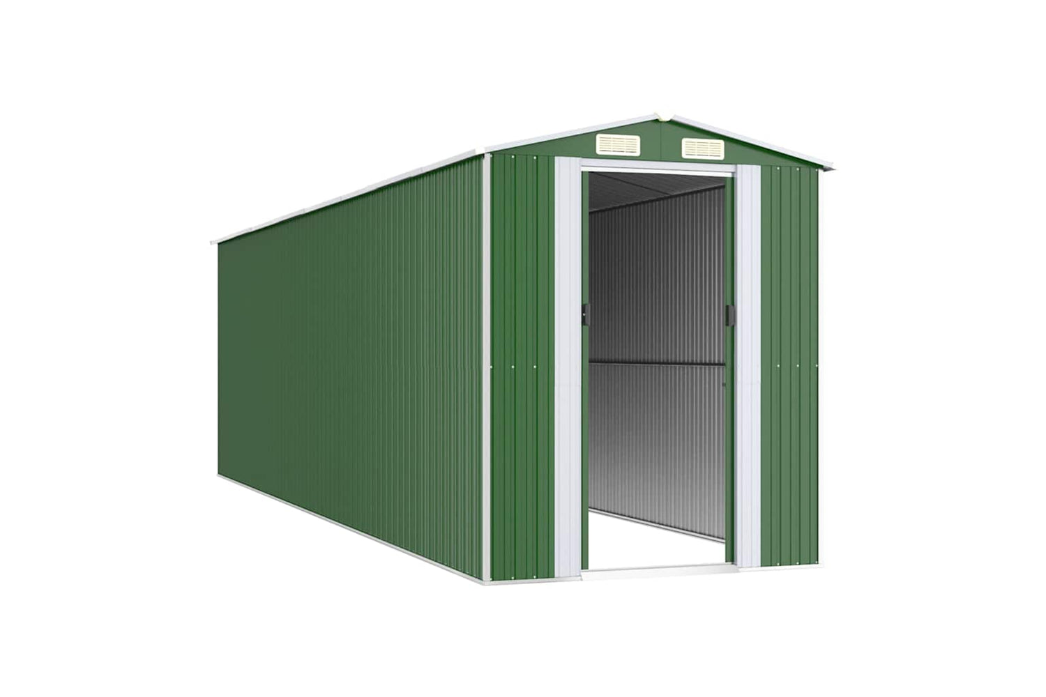 vidaXL 3147433 Garden Shed Green 192x689x223cm Galvanised Steel-2