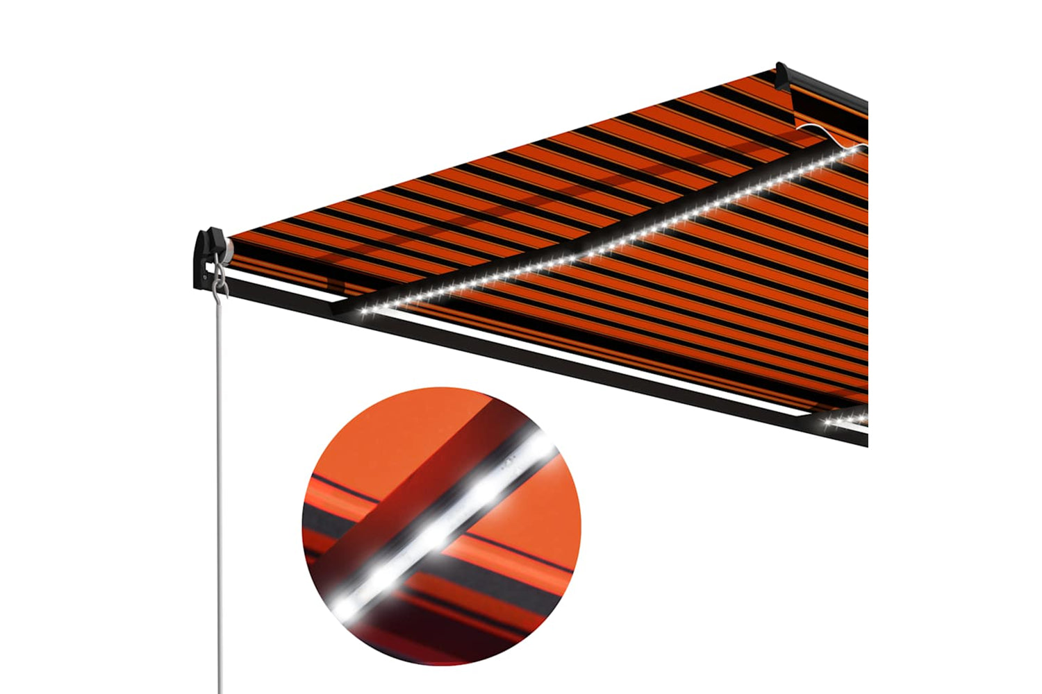 Vidaxl Manual Retractable Awning With Led 350x250 Cm Orange And Brown-5