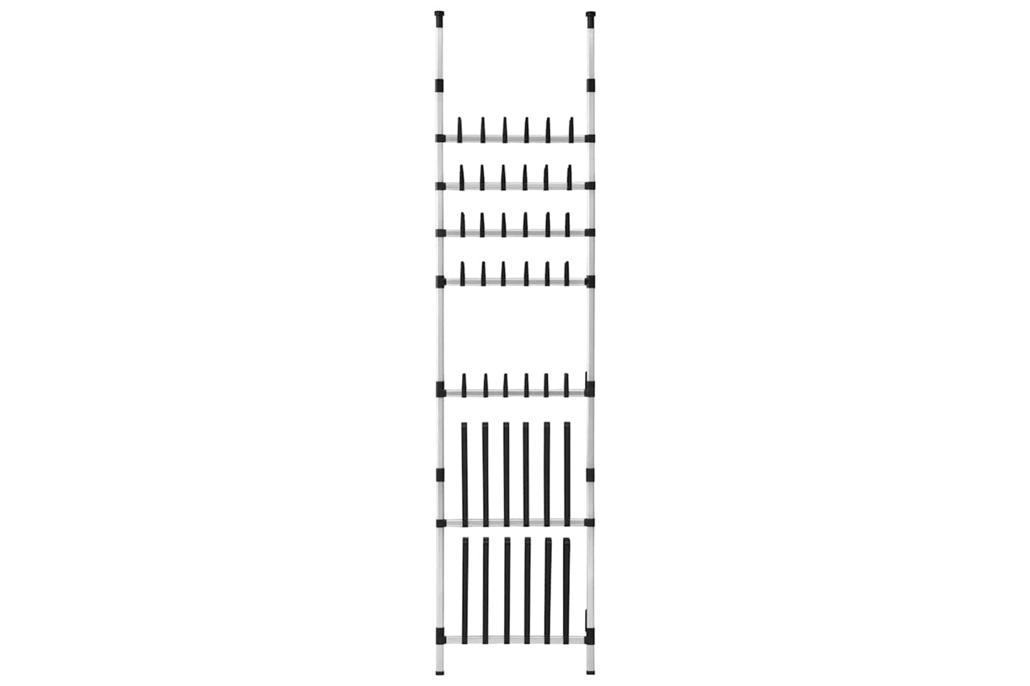Vidaxl 321109 Telescopic Shoe Rack With Rods Aluminium-5