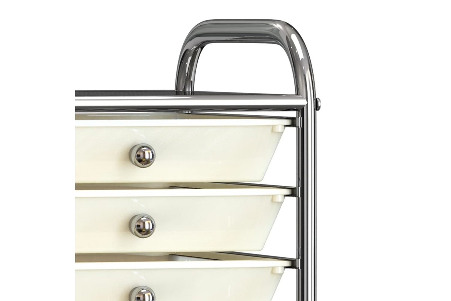 Vidaxl 320403 10-drawer Mobile Storage Trolley White Plastic-5