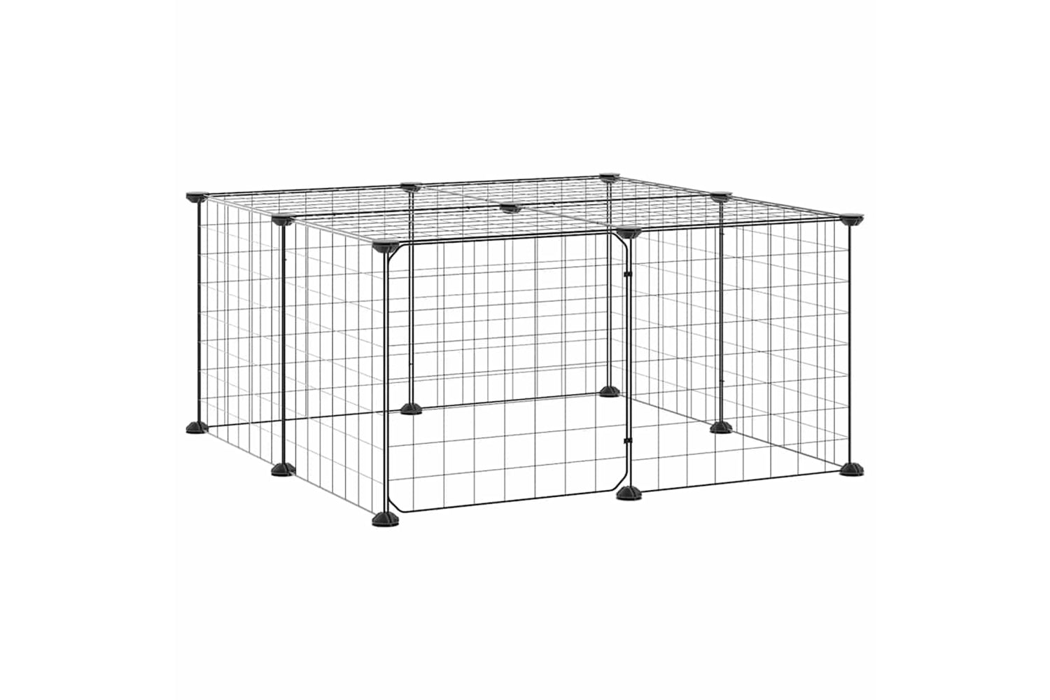 vidaXL 3114051 12-panel Pet Cage With Door Black 35x35cm Steel-2