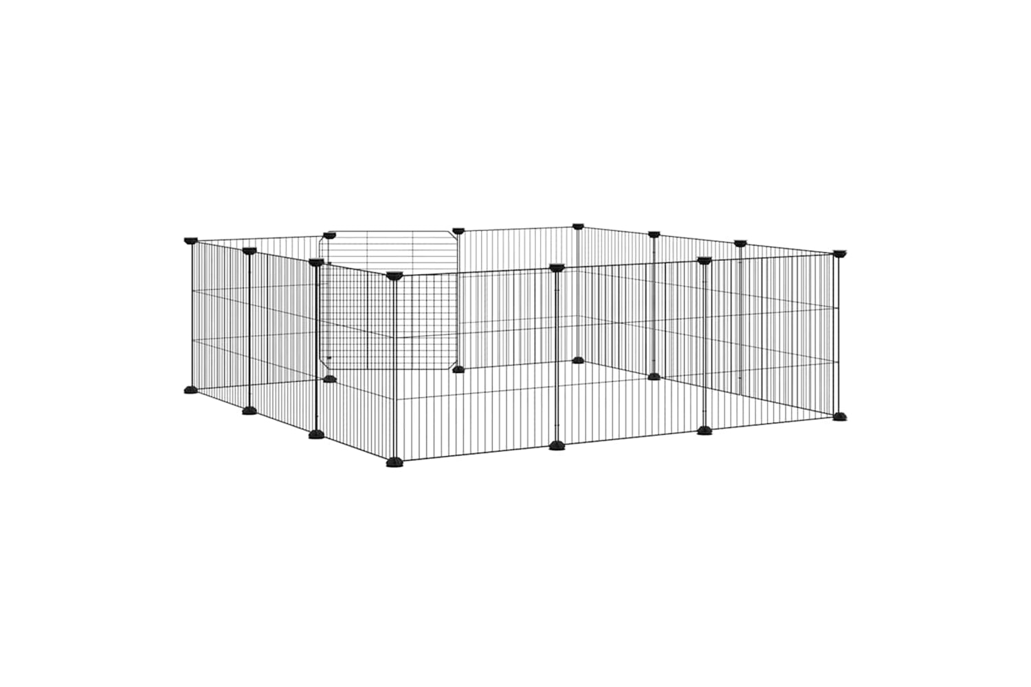vidaXL 171626 12-panel Pet Cage With Door Black 35x35cm Steel-5