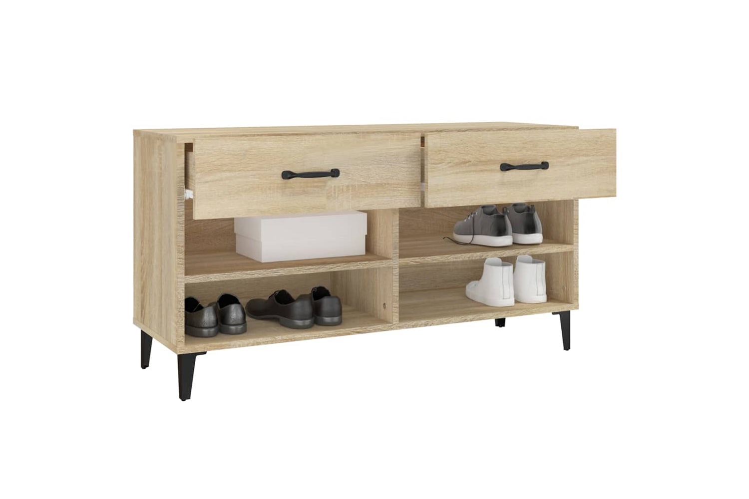 vidaXL 812828 Shoe Cabinet Sonoma Oak 102x35x55cm Engineered Wood-4