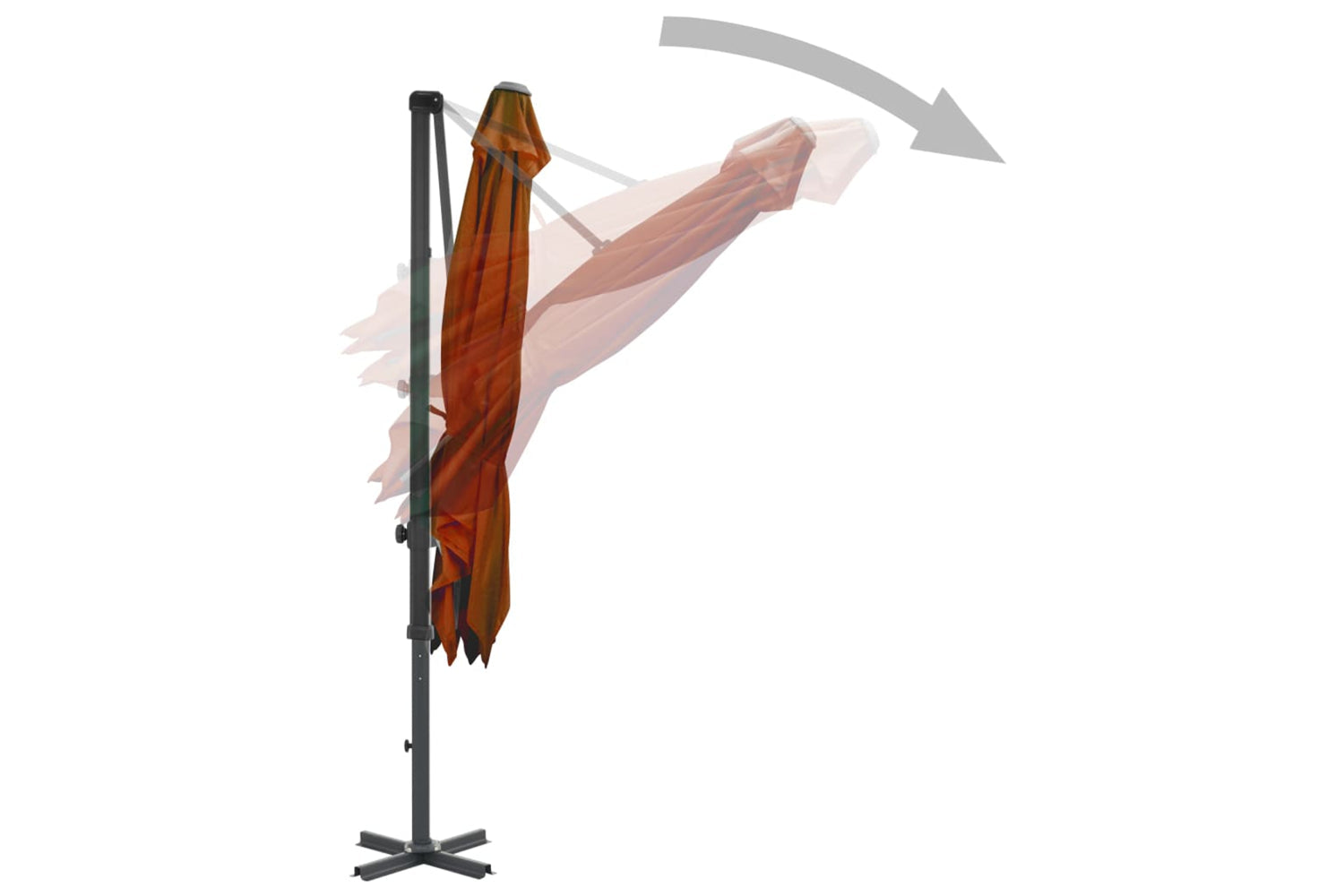 vidaXL 312305 Cantilever Umbrella With Aluminium Pole Terracotta 250x250cm-4