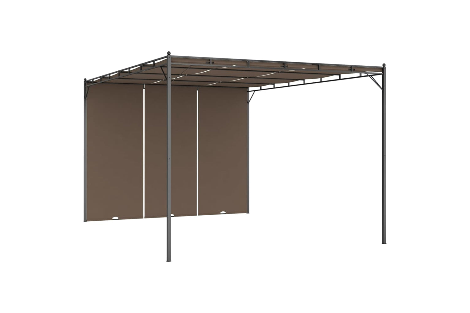 Vidaxl 312264 Garden Gazebo With Side Curtain 4x3x2.25 M Taupe-2