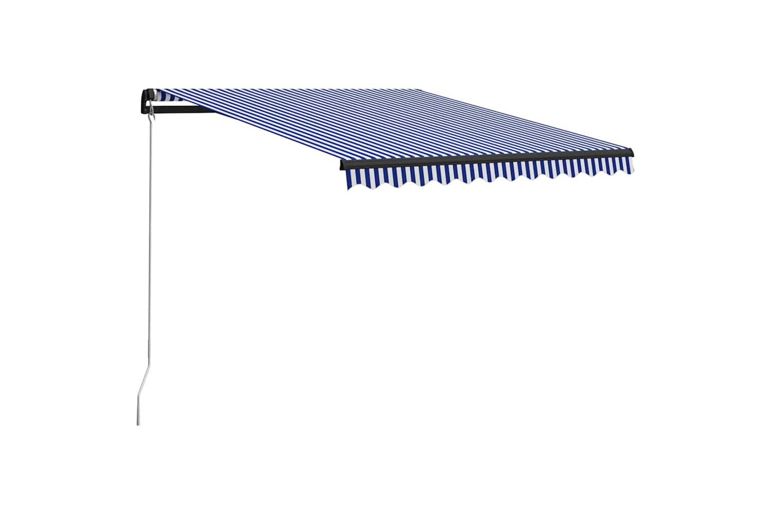Vidaxl Manual Retractable Awning With Led 300x250 Cm Blue And White-2