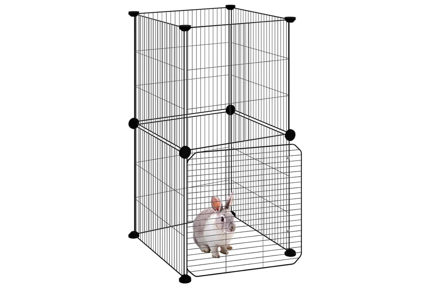 vidaXL 3114035 8-panel Pet Cage With Door Black 35x35cm Steel-2