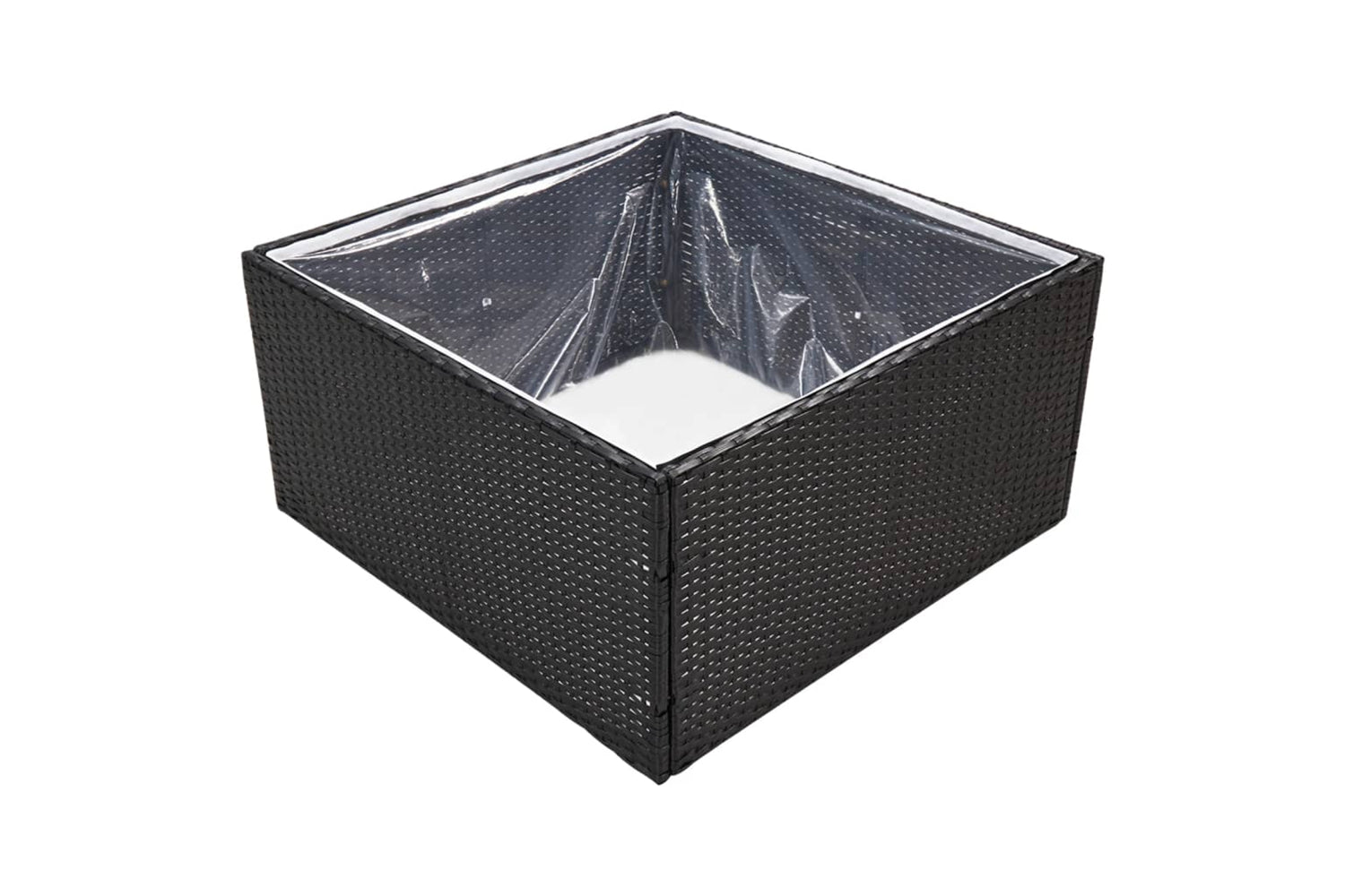 vidaXL 319171 Garden Planter Black 80x80x40cm Poly Rattan-2