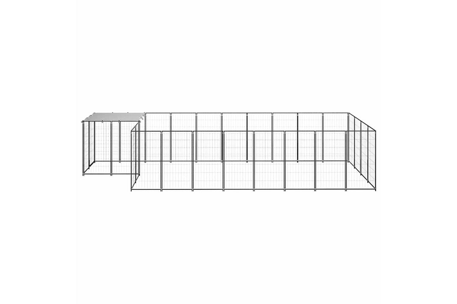 Vidaxl 3082207 Dog Kennel Black 10.89 M2 Steel-2