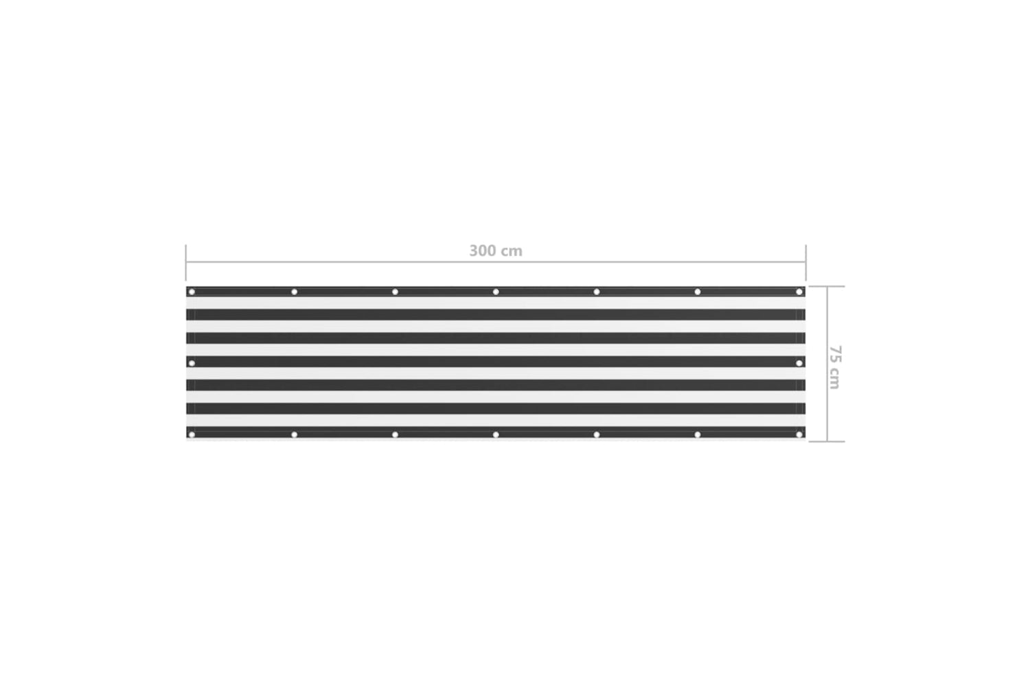 vidaXL 134876 Balcony Screen Anthracite And White 75x300cm Oxford Fabric-5