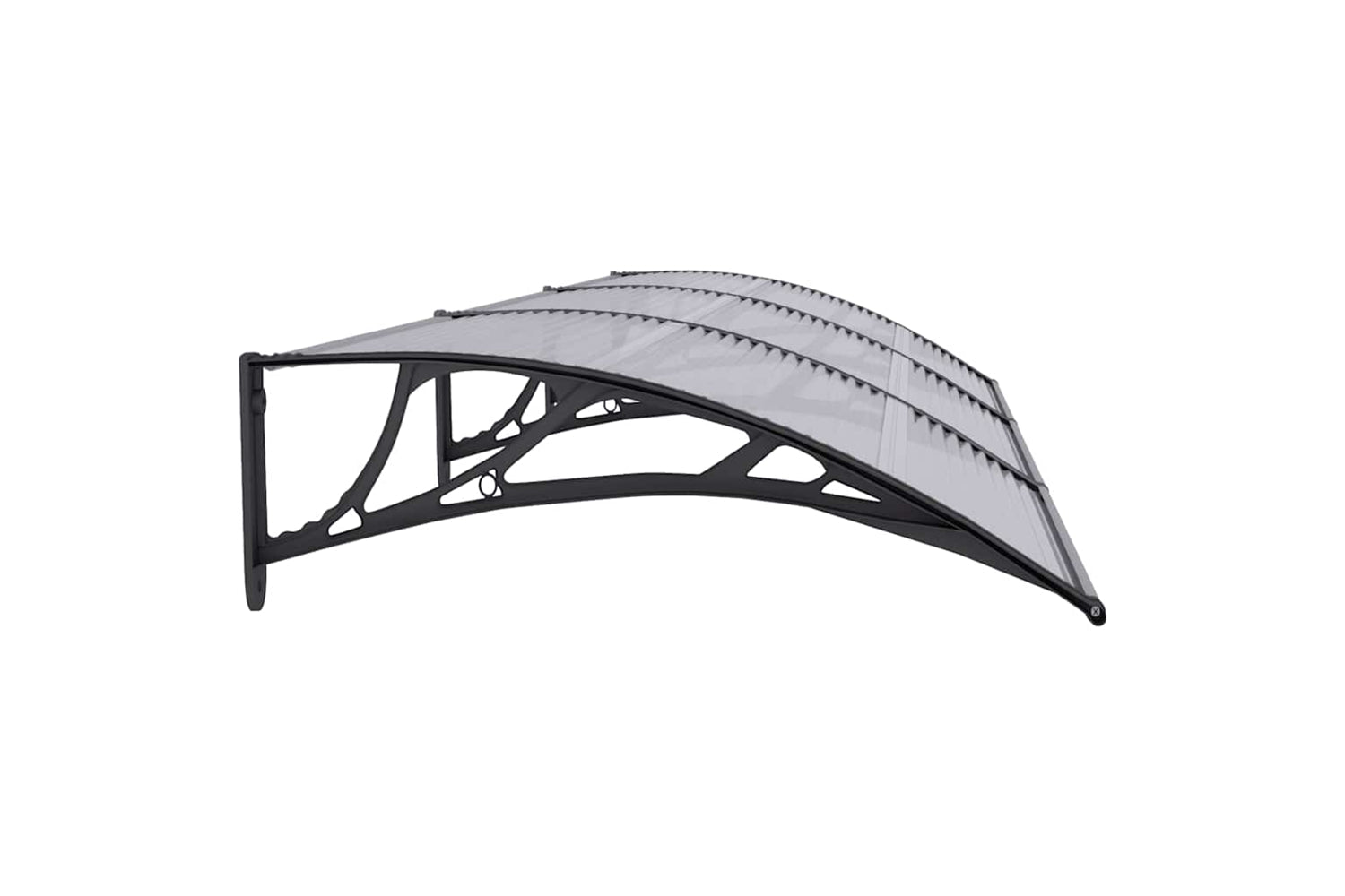 vidaXL 153578 Door Canopy Black And Transparent 300x80cm Polycarbonate-4