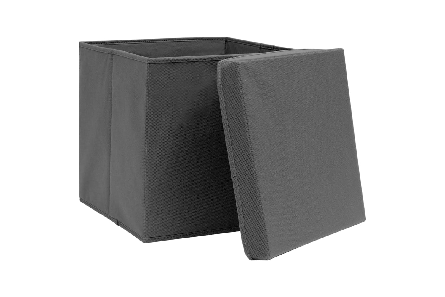 vidaXL 325194 Storage Boxes With Covers 10 Pcs 28x28x28cm Grey-4