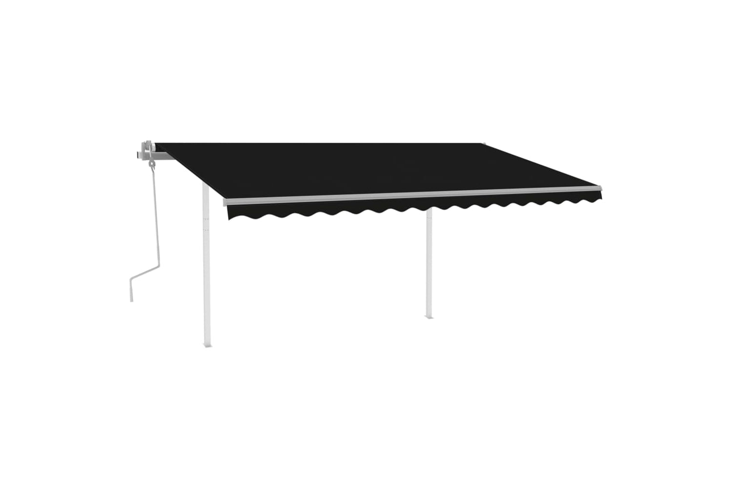 Vidaxl 3070019 Manual Retractable Awning With Posts 4x3.5 M Anthracite-2