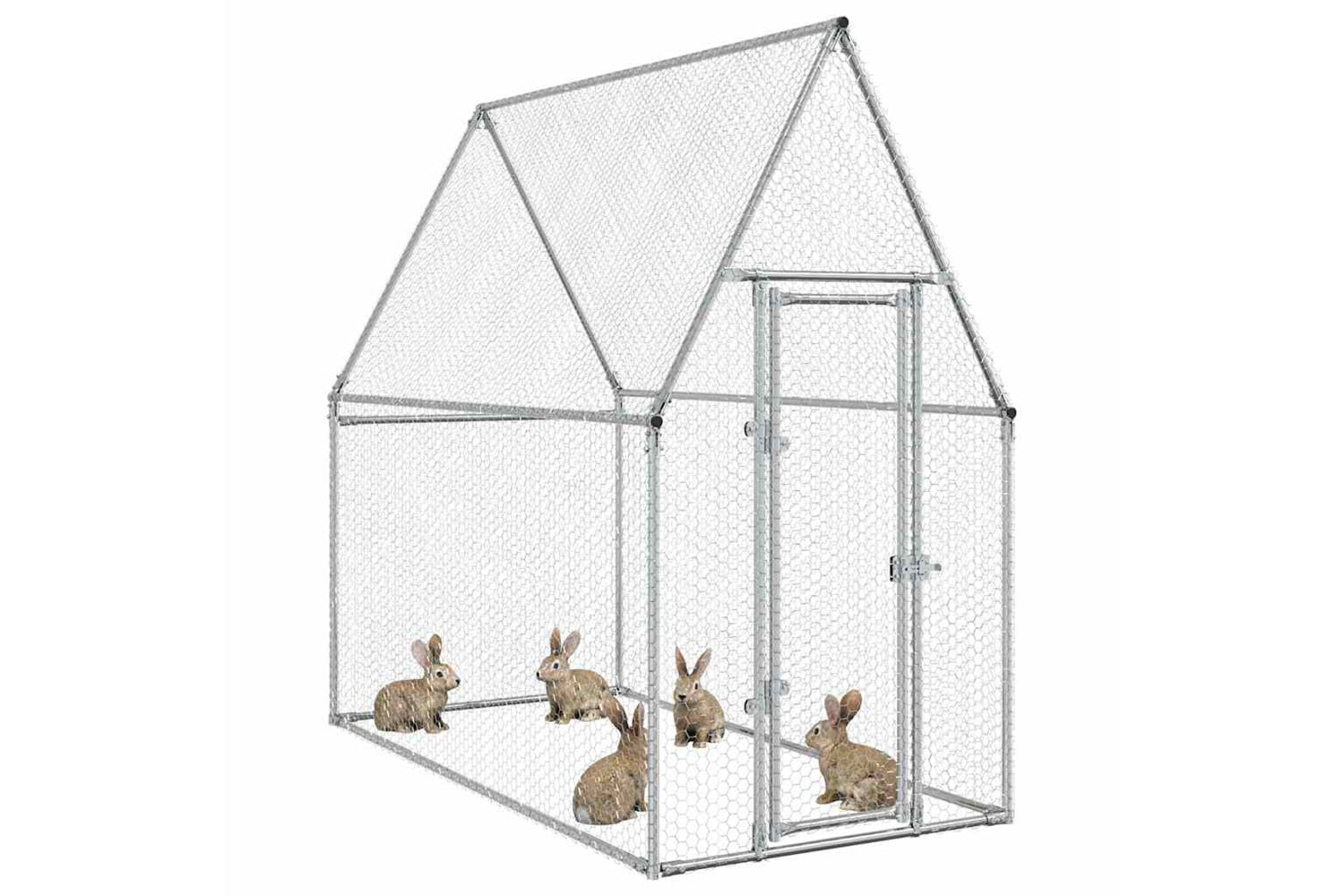 Vidaxl Chicken Cage Silver 200x100x190 Cm Galvanised Steel-4