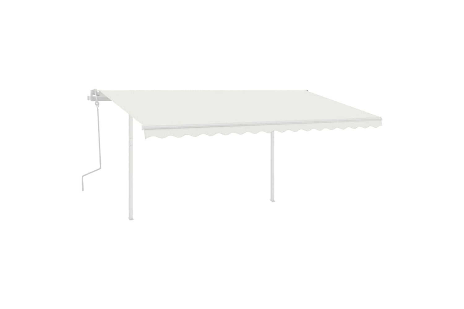 Vidaxl 3070022 Manual Retractable Awning With Led 4x3.5 M Cream-2