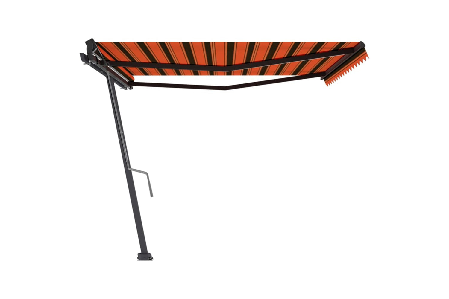 vidaXL 3069840 Freestanding Manual Retractable Awning 450x350cm Orange/brown-4