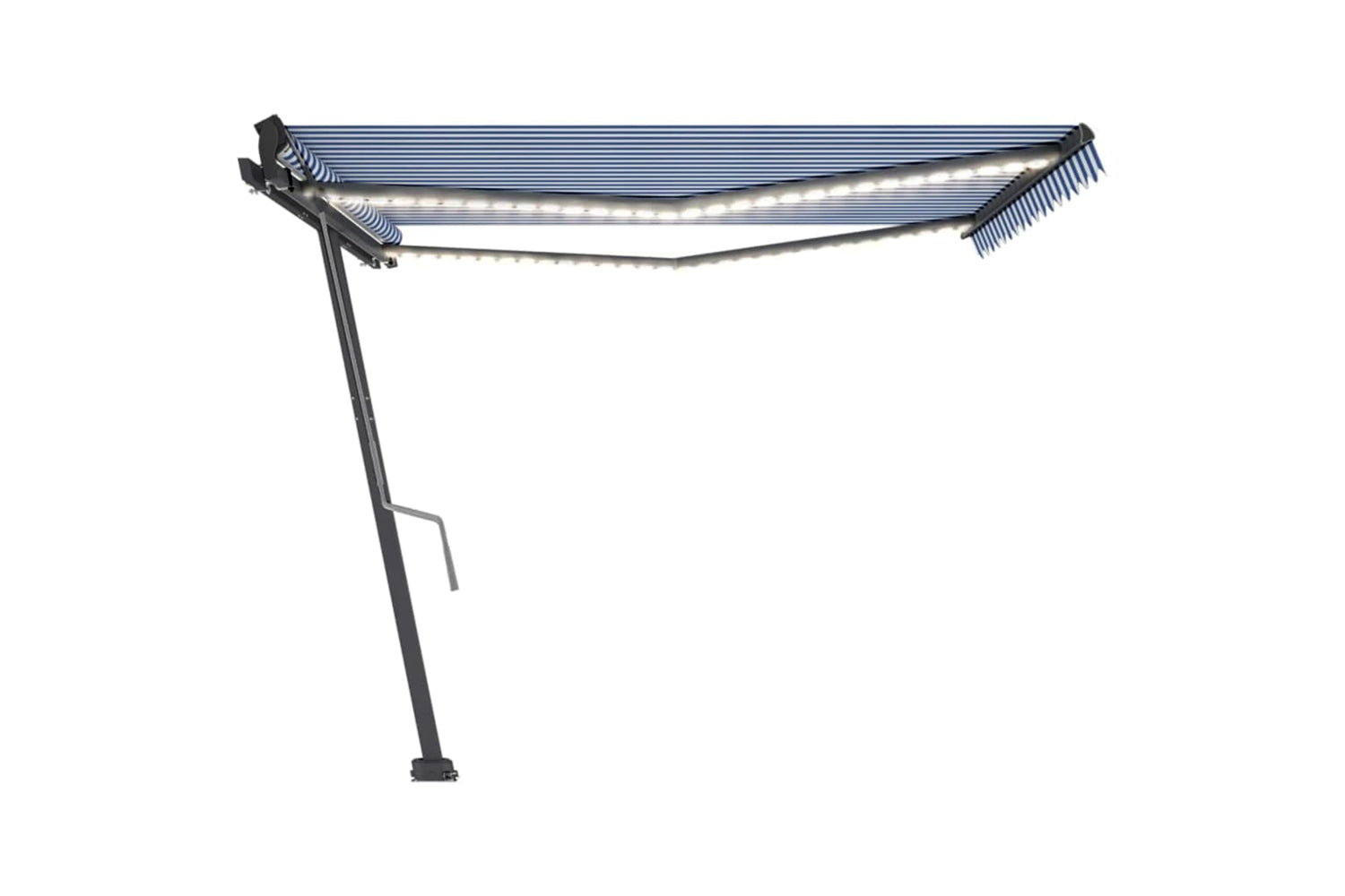 vidaXL 3069821 Manual Retractable Awning With Led 400x350cm Blue And White-5