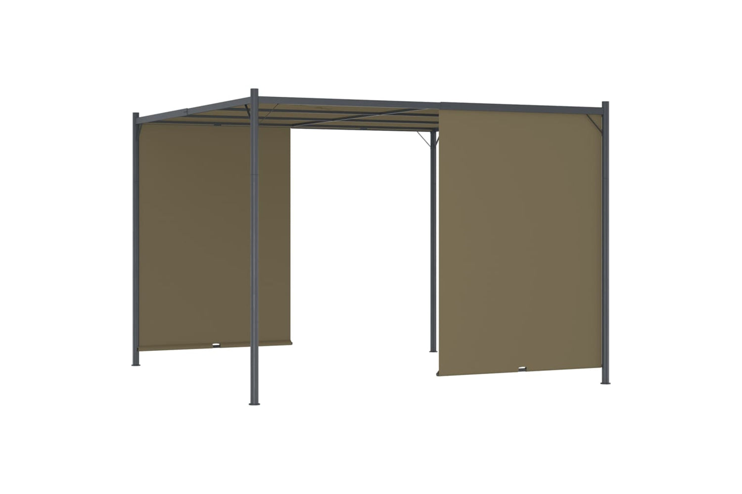 Vidaxl 312225 Garden Pergola With Retractable Roof 3x3 M Taupe 180 G/mâ²-4
