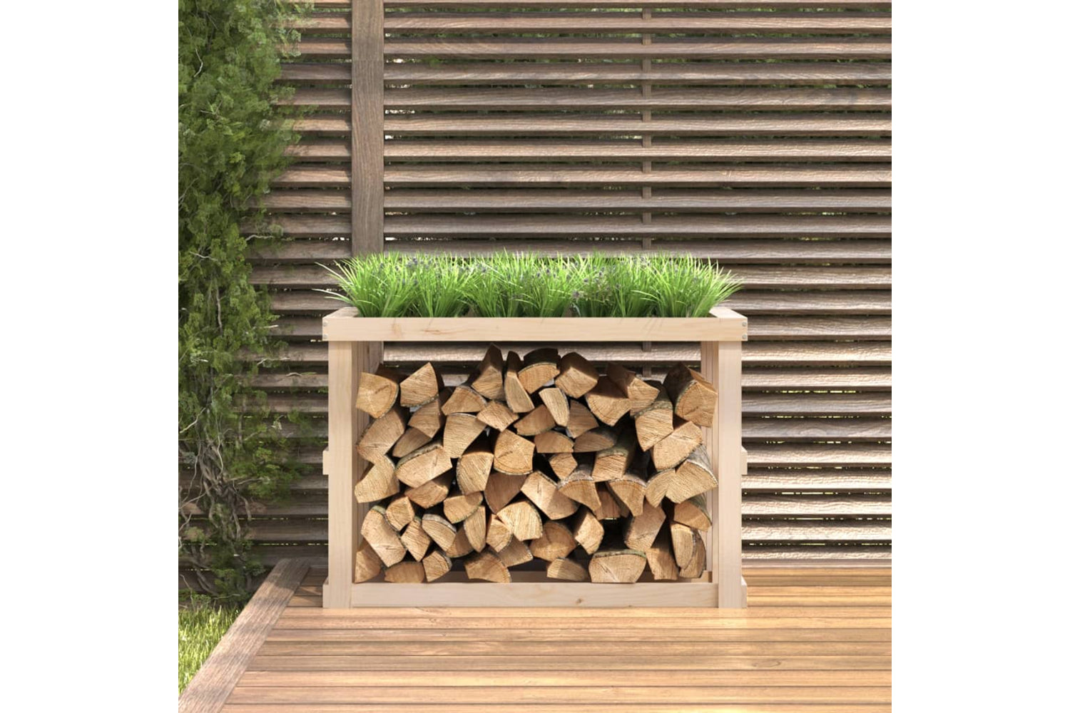 vidaXL 822631 Outdoor Log Holder 108x52x74cm Solid Wood Pine-2