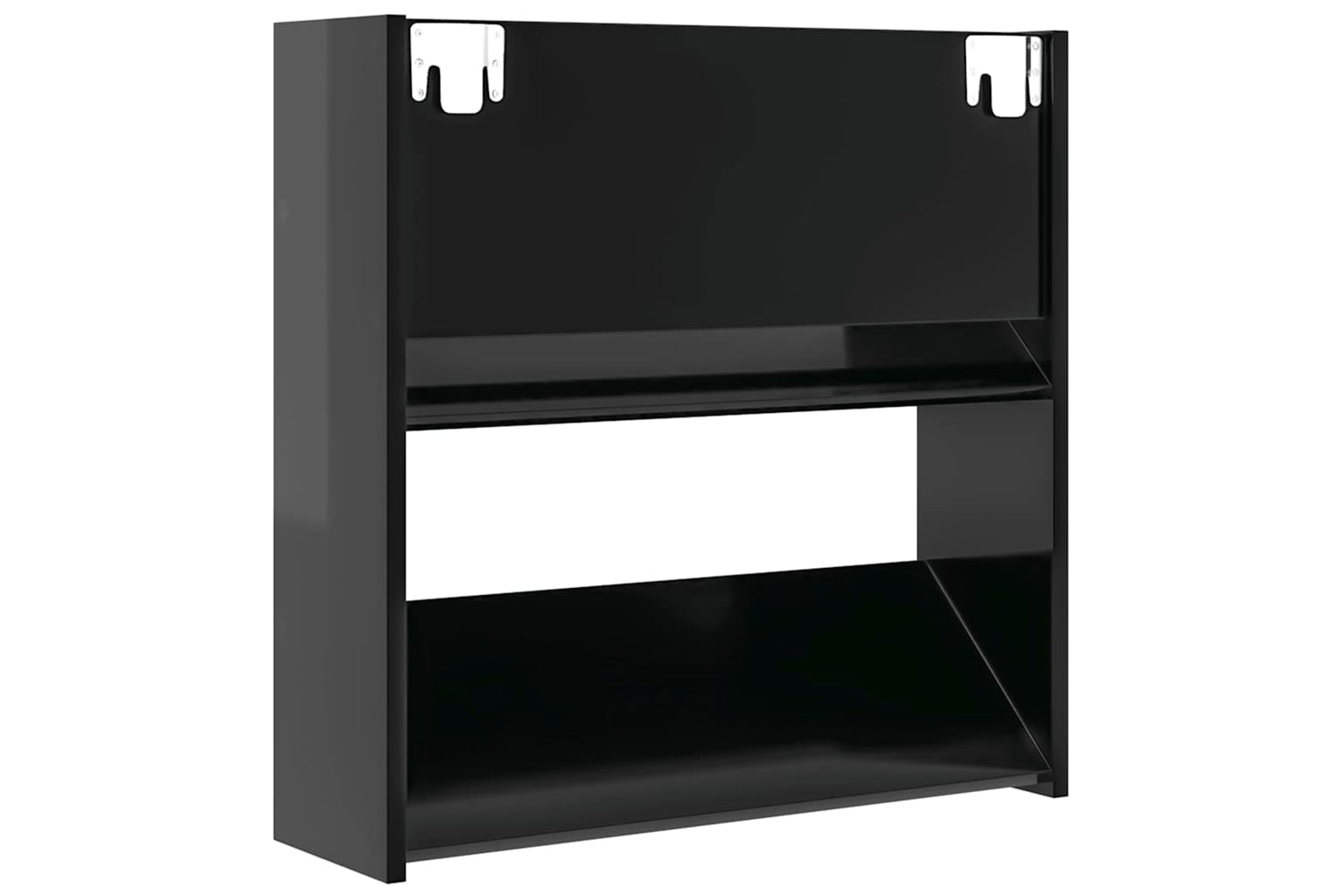 vidaXL 806736 Wall Shoe Cabinets 2 Pcs High Gloss Black 60x18x60cm Engineered Wood-7