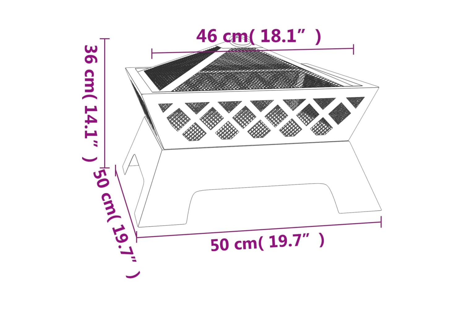 vidaXL 360066 Fire Pit With Poker 50cm Xxl Steel-7