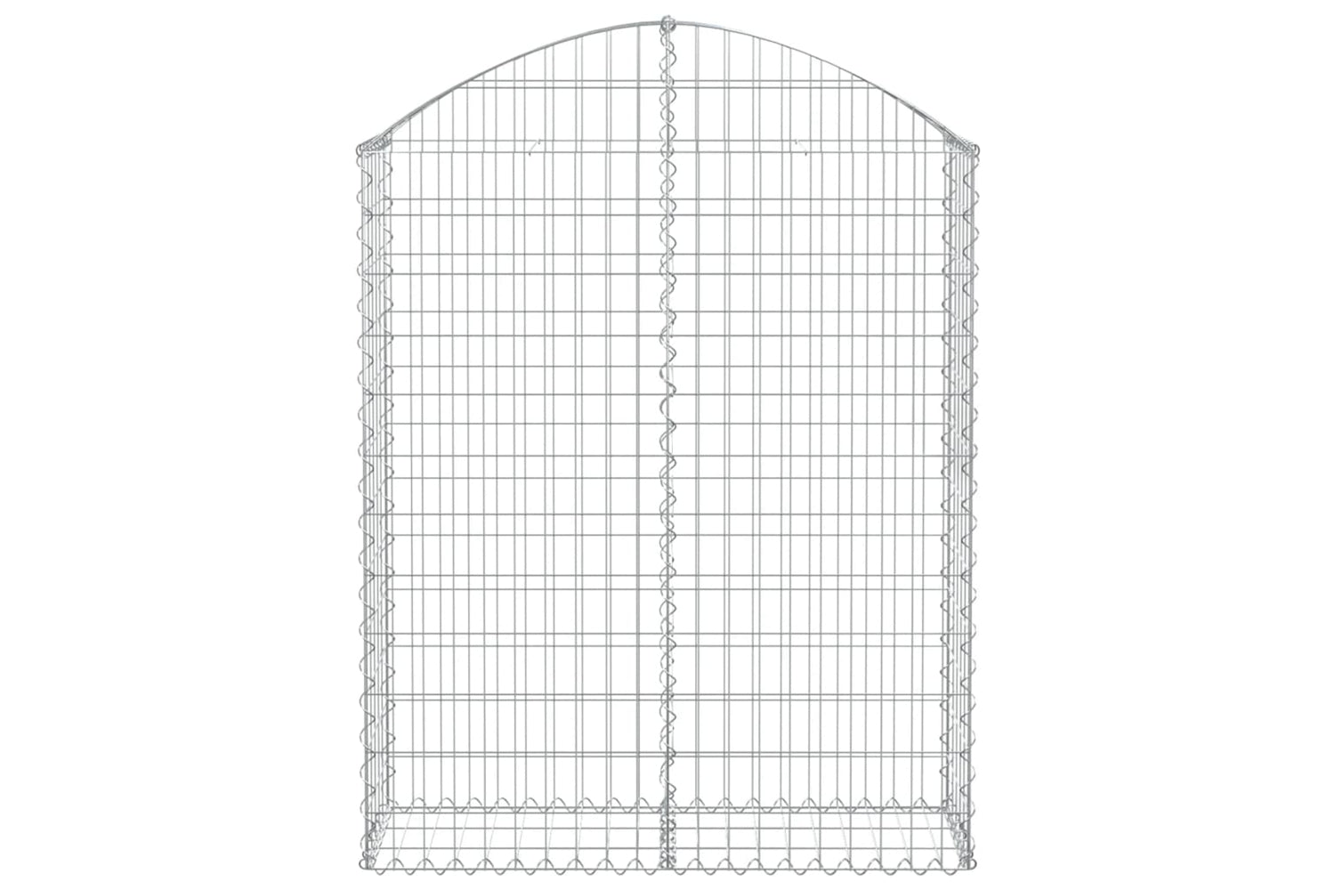 vidaXL 153426 Arched Gabion Basket 100x30x120/140cm Galvanised Iron-2