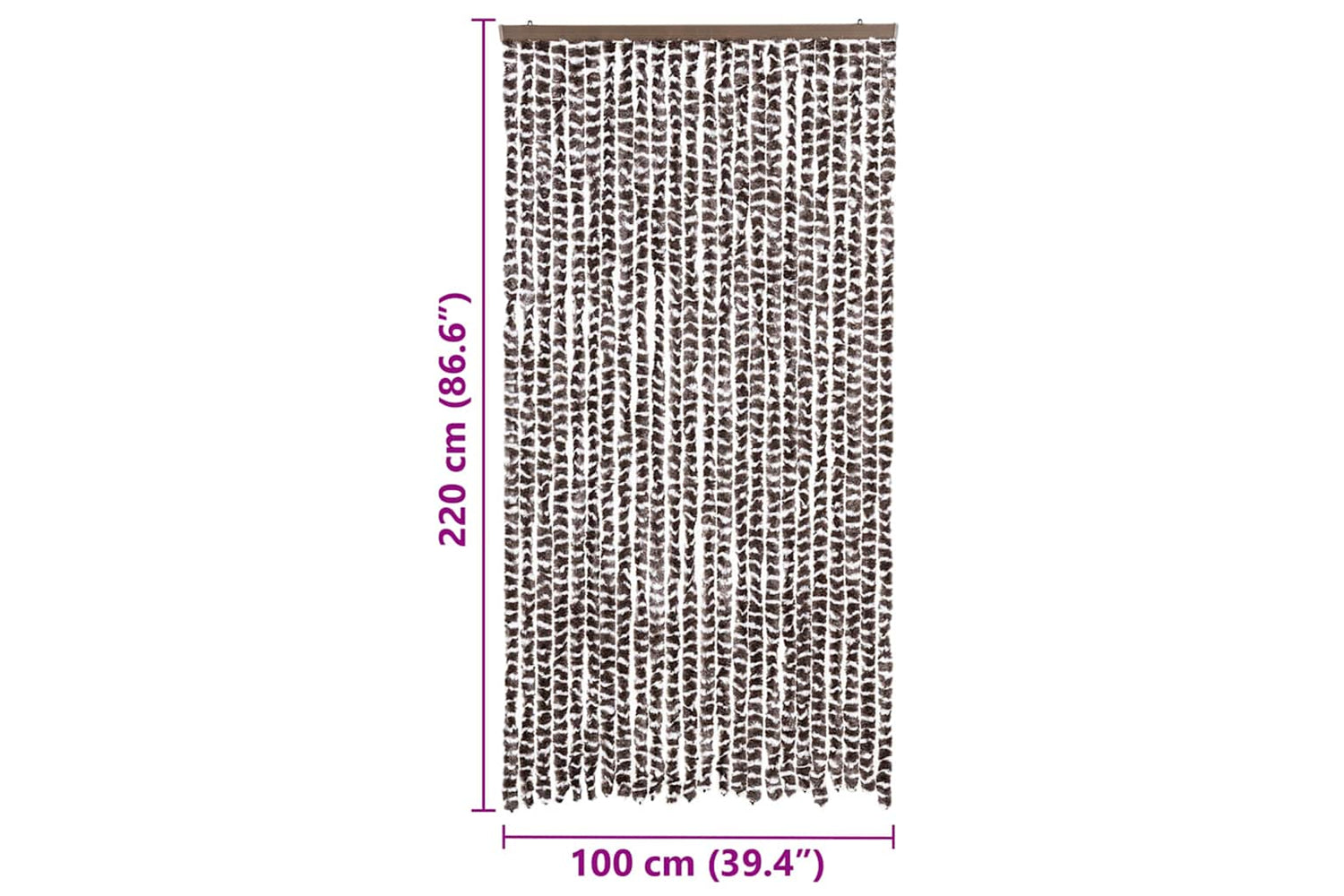 vidaXL Insect Curtain Brown And White 100x220cm Chenille-6