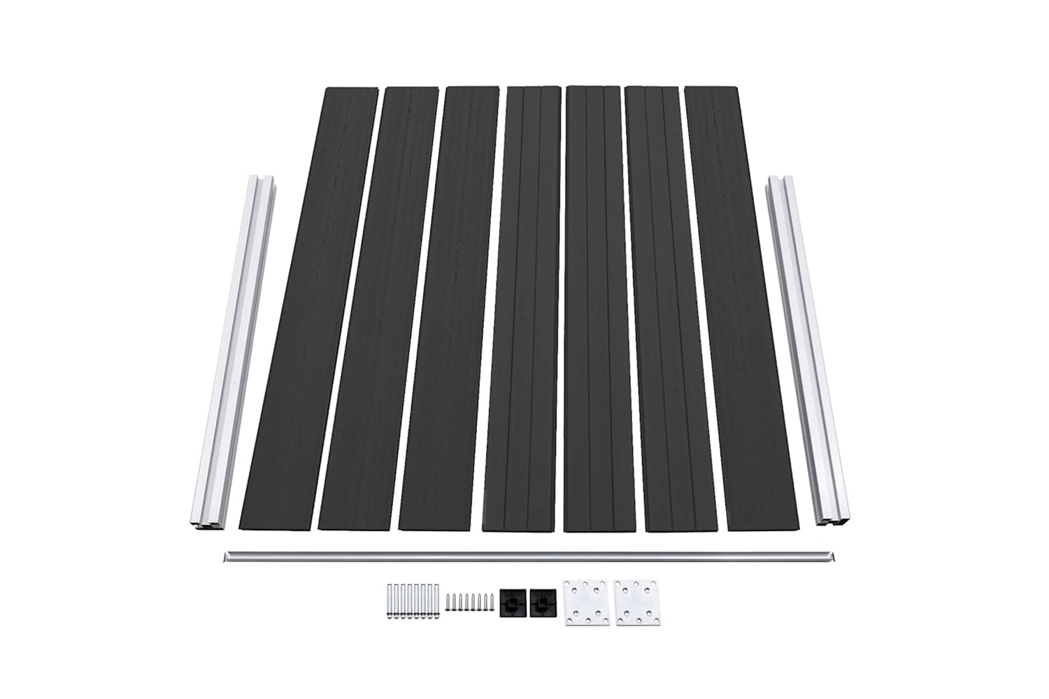 Vidaxl Fence Panel Wpc 180x146 Cm Black-6