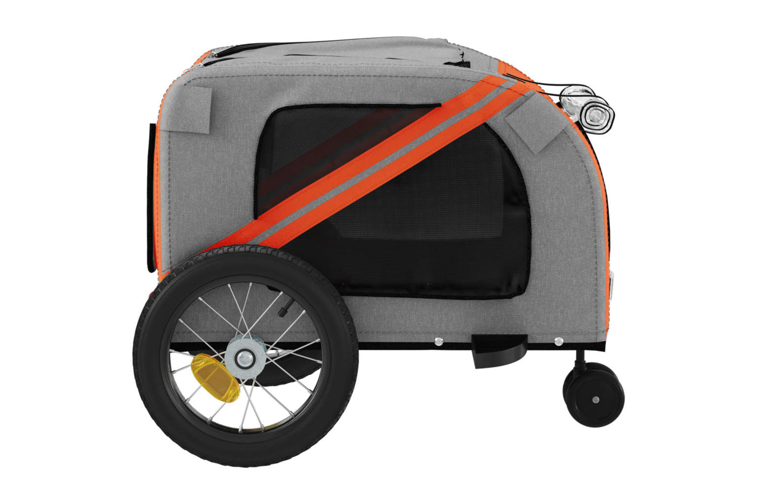 Vidaxl 93886 Pet Bike Trailer Orange And Black Oxford Fabric And Iron-6