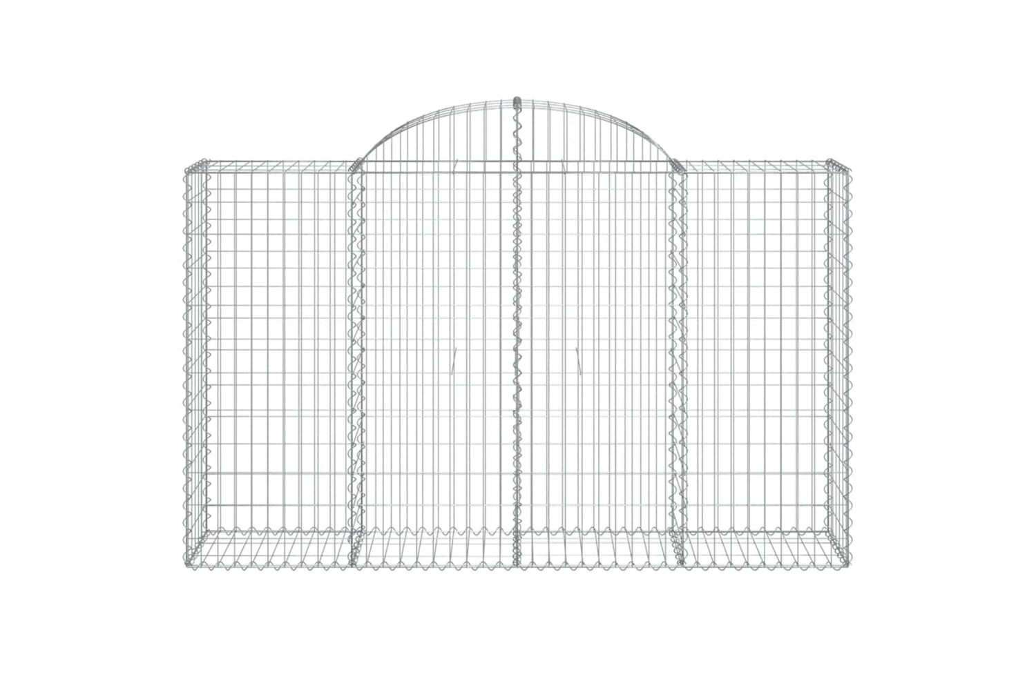 vidaXL 3146348 Arched Gabion Baskets 9 Pcs 200x50x120/140cm Galvanised Iron-3