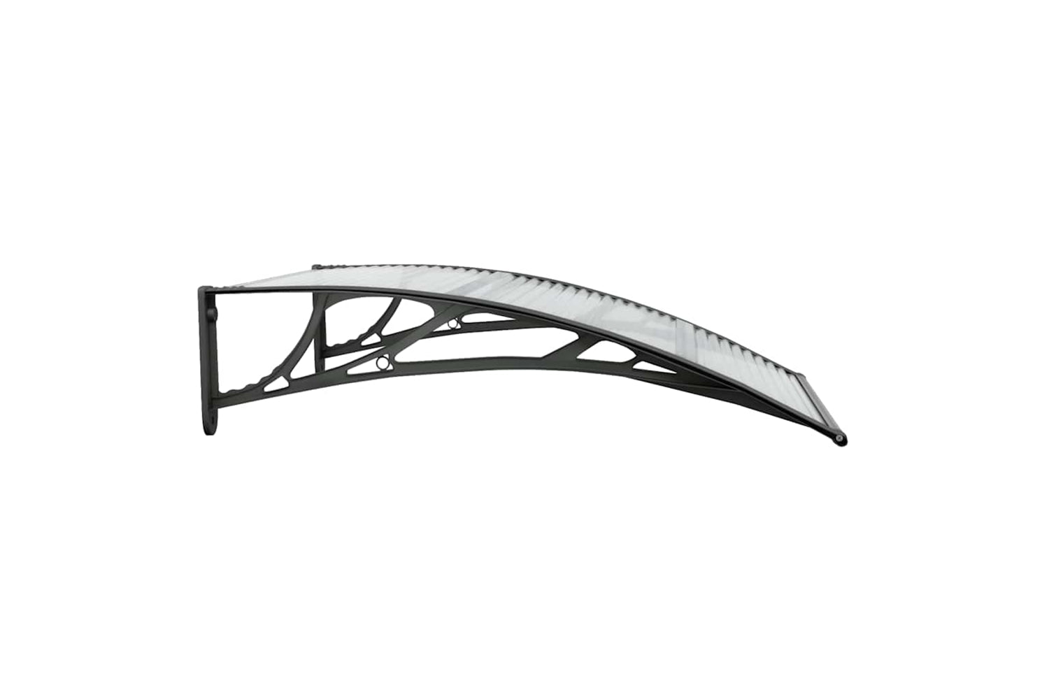 vidaXL 153588 Door Canopy Black And Transparent 100x80cm Polycarbonate-4