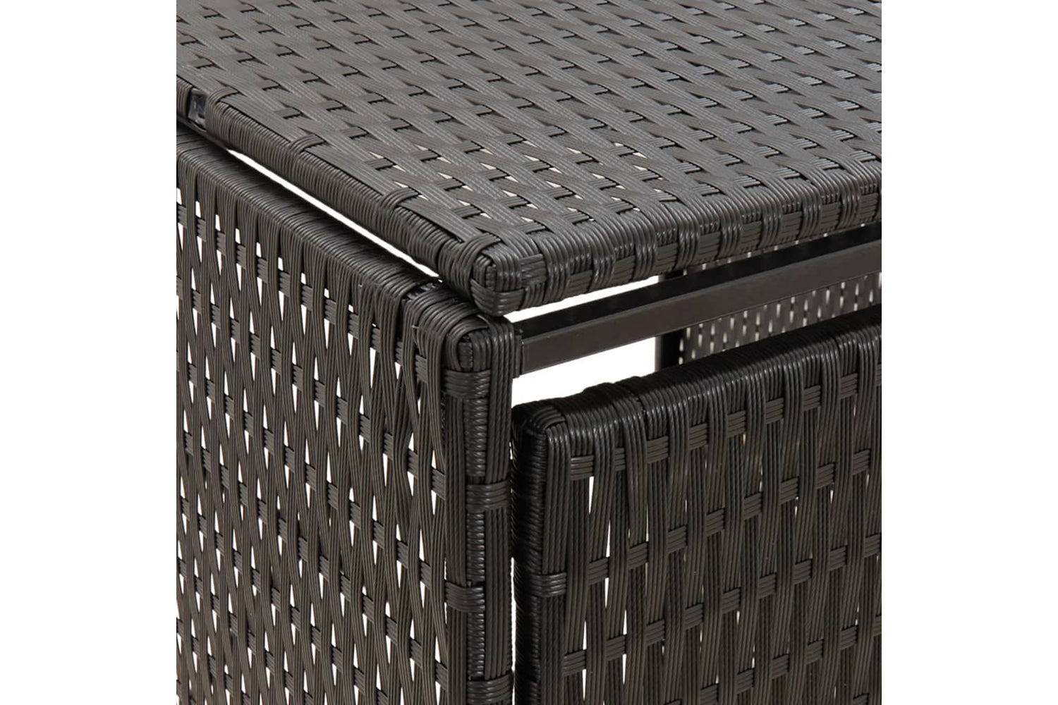 vidaXL 319862 Triple Wheelie Bin Shed Black 207x80x117cm Poly Rattan-6