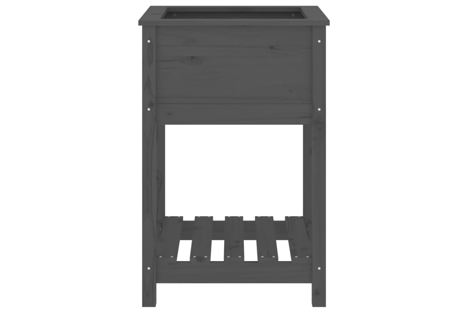 vidaXL 823775 Planter With Shelf Grey 54x54x81cm Solid Wood Pine-4