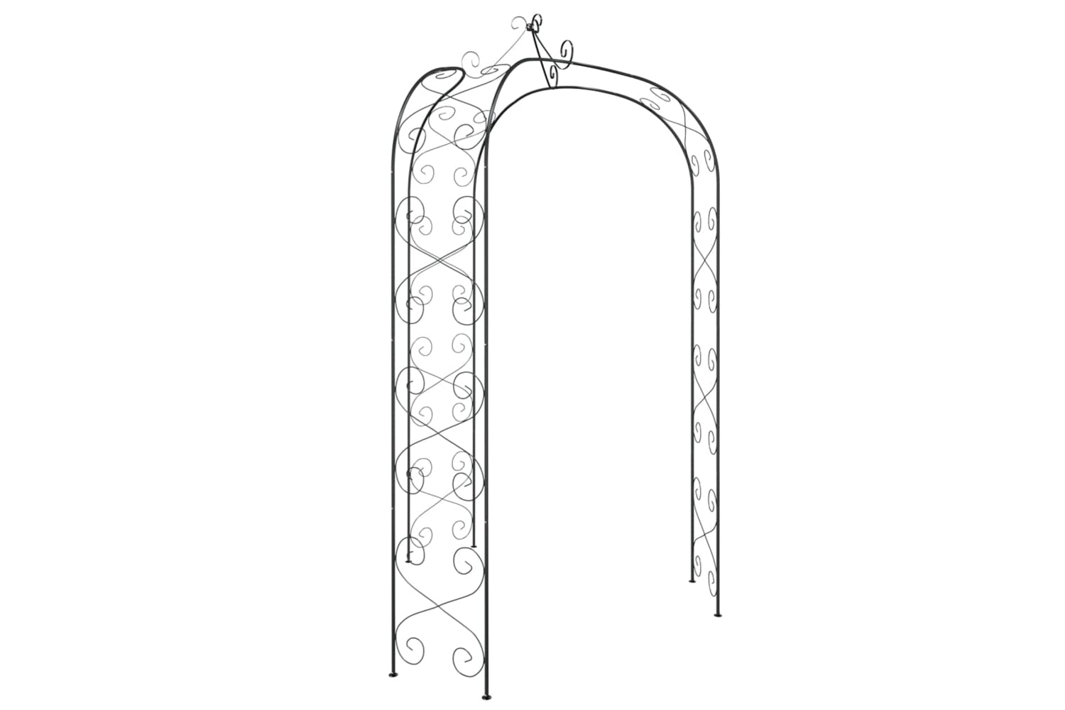 vidaXL 319351 Garden Arch Black ÃƒÂƒÃ‚Â˜180x255cm Steel-3